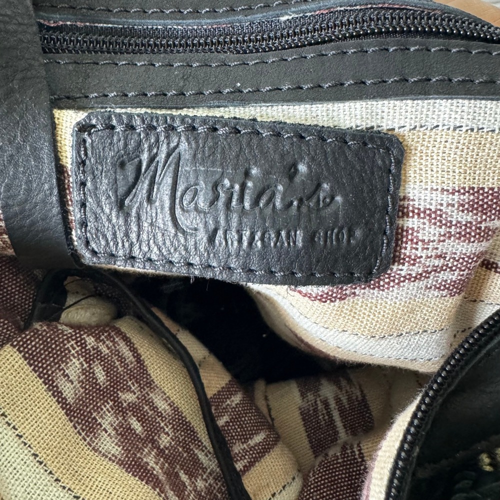 Maria's Artisan Shop Boho Tribal Woven‎ Leather Tote Bag Fringe Backpack - Picture 10 of 14